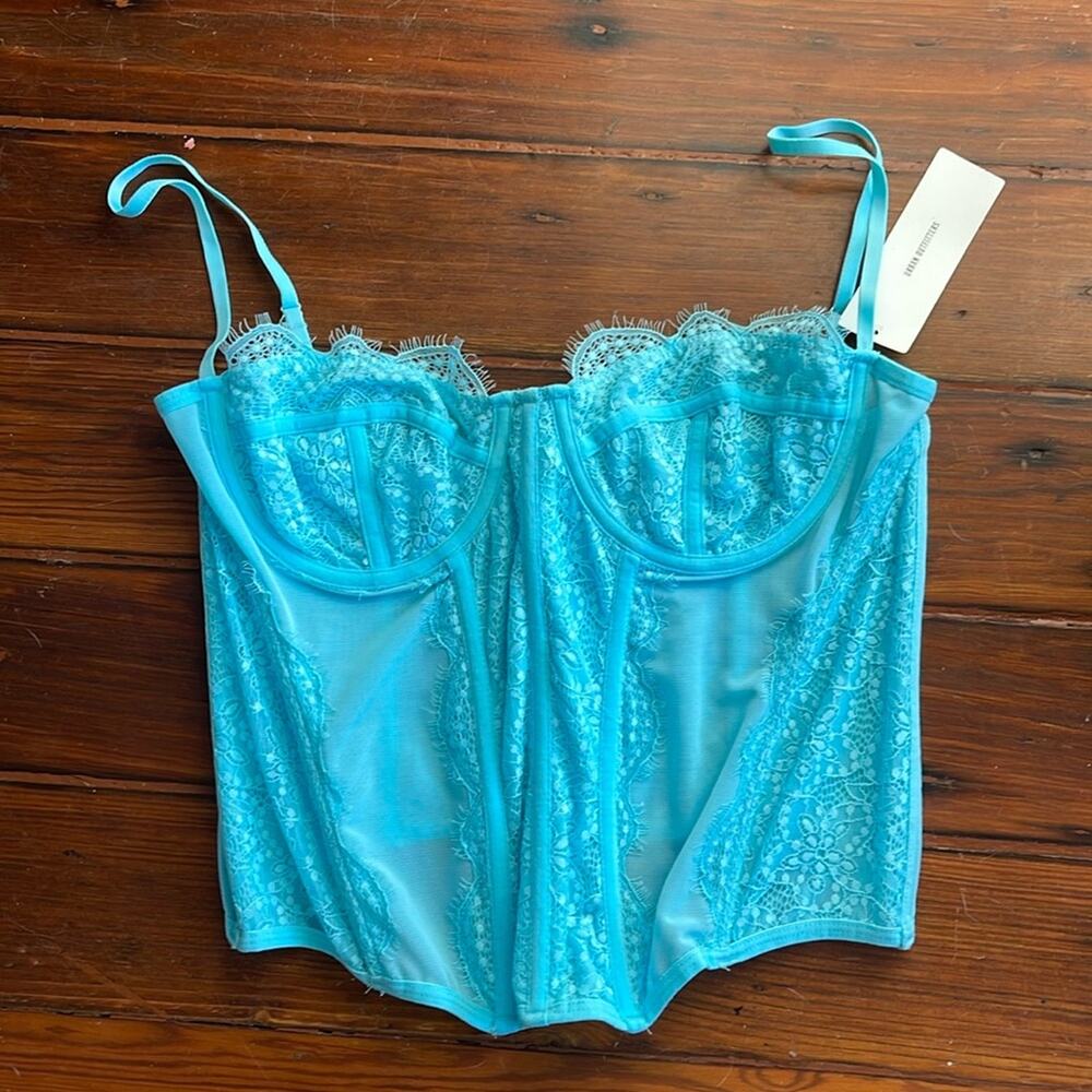 NWT UO Out From Under Modern Love underwire boning lace bustier corset top sz XL